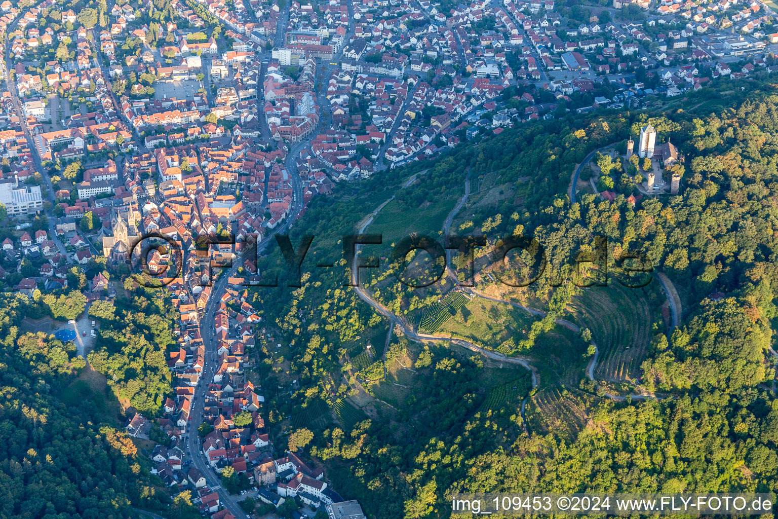 Heppenheim in the state Hesse, Germany from the drone perspective