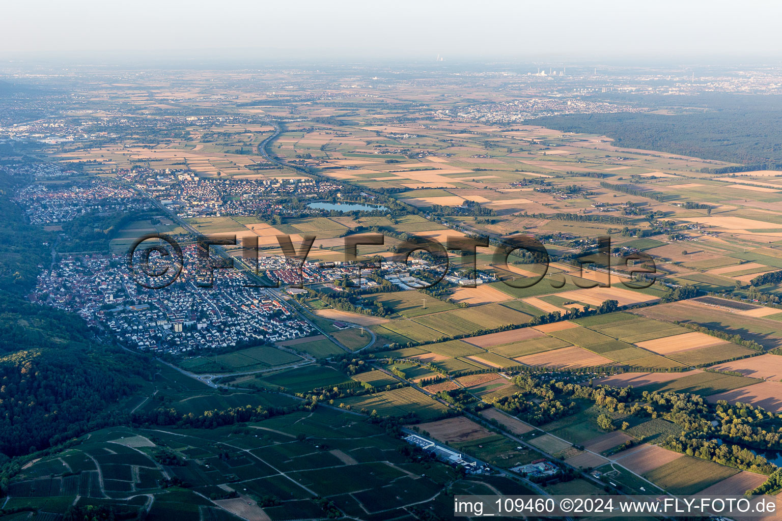 Aerial view of Laudenbach in the state Hesse, Germany