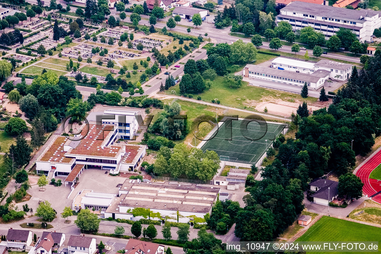 School building of the IGS Ruelzheim in Ruelzheim in the state Rhineland-Palatinate, Germany