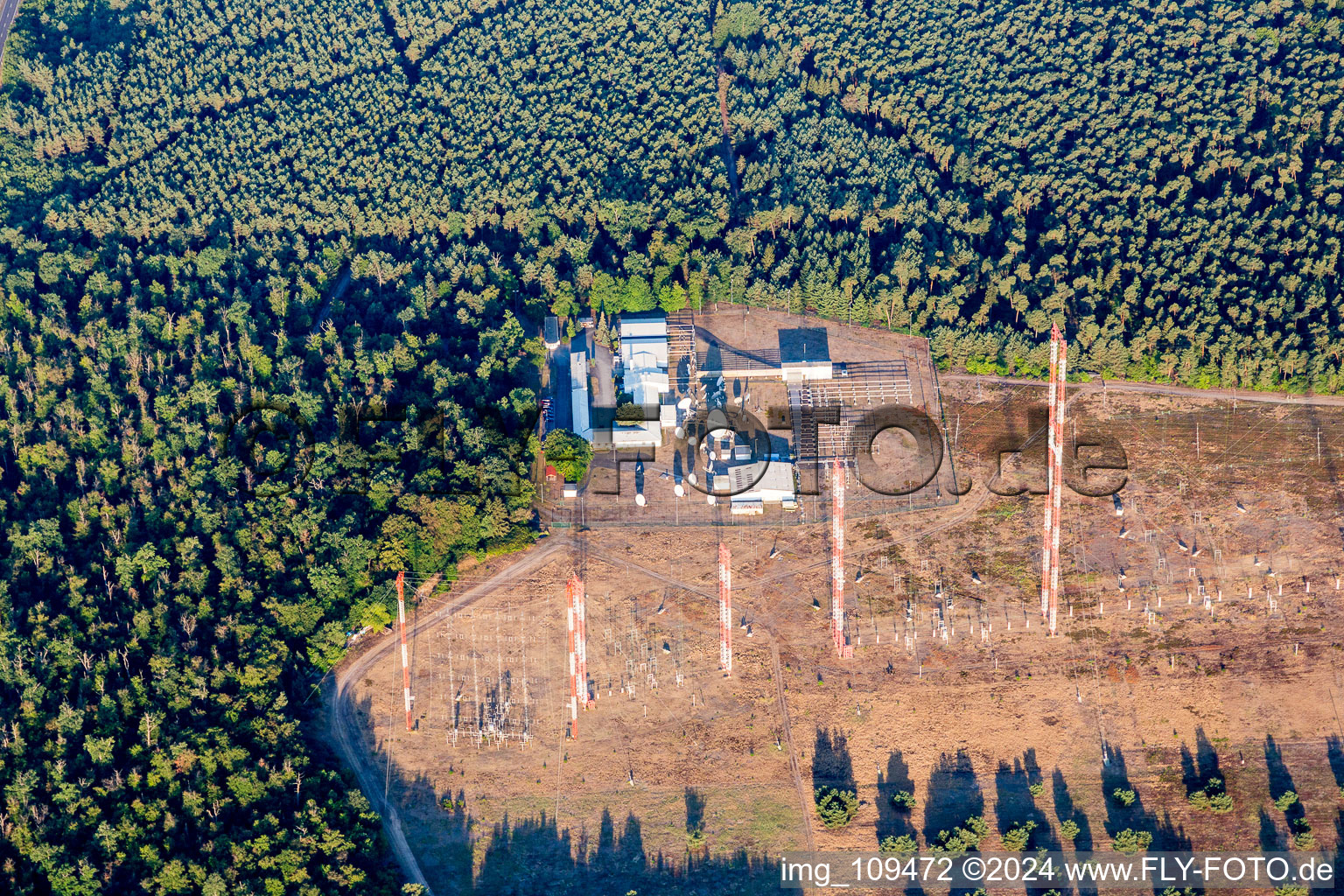 Aerial photograpy of IBB Transmitter in Lampertheim in the state Hesse, Germany