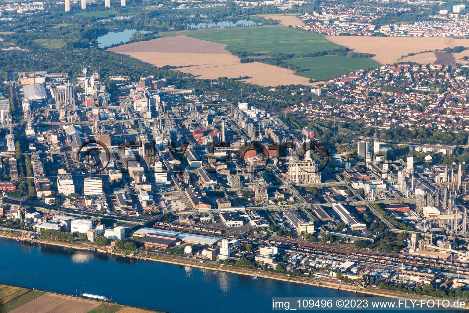 District BASF in Ludwigshafen am Rhein in the state Rhineland-Palatinate, Germany out of the air