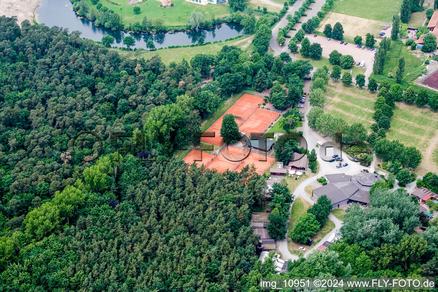 Tennis club in Rülzheim in the state Rhineland-Palatinate, Germany out of the air