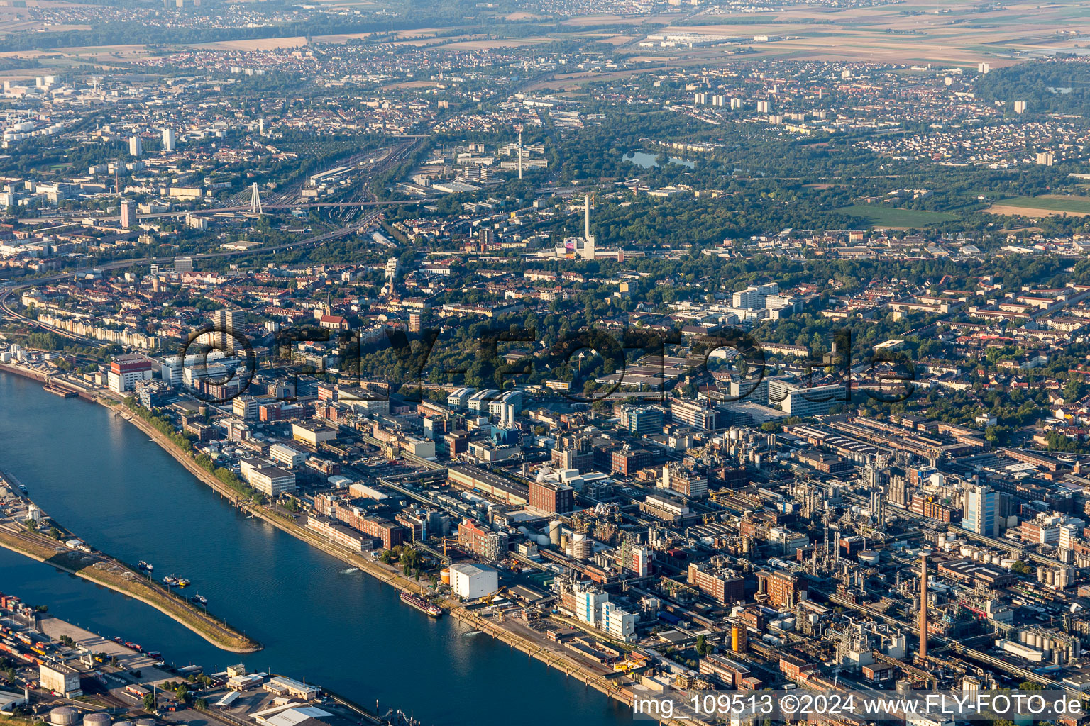 District BASF in Ludwigshafen am Rhein in the state Rhineland-Palatinate, Germany out of the air