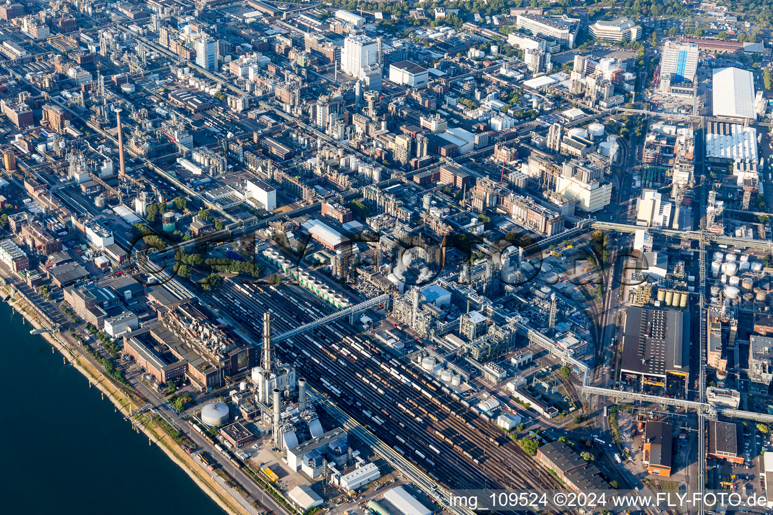 Aerial photograpy of District BASF in Ludwigshafen am Rhein in the state Rhineland-Palatinate, Germany