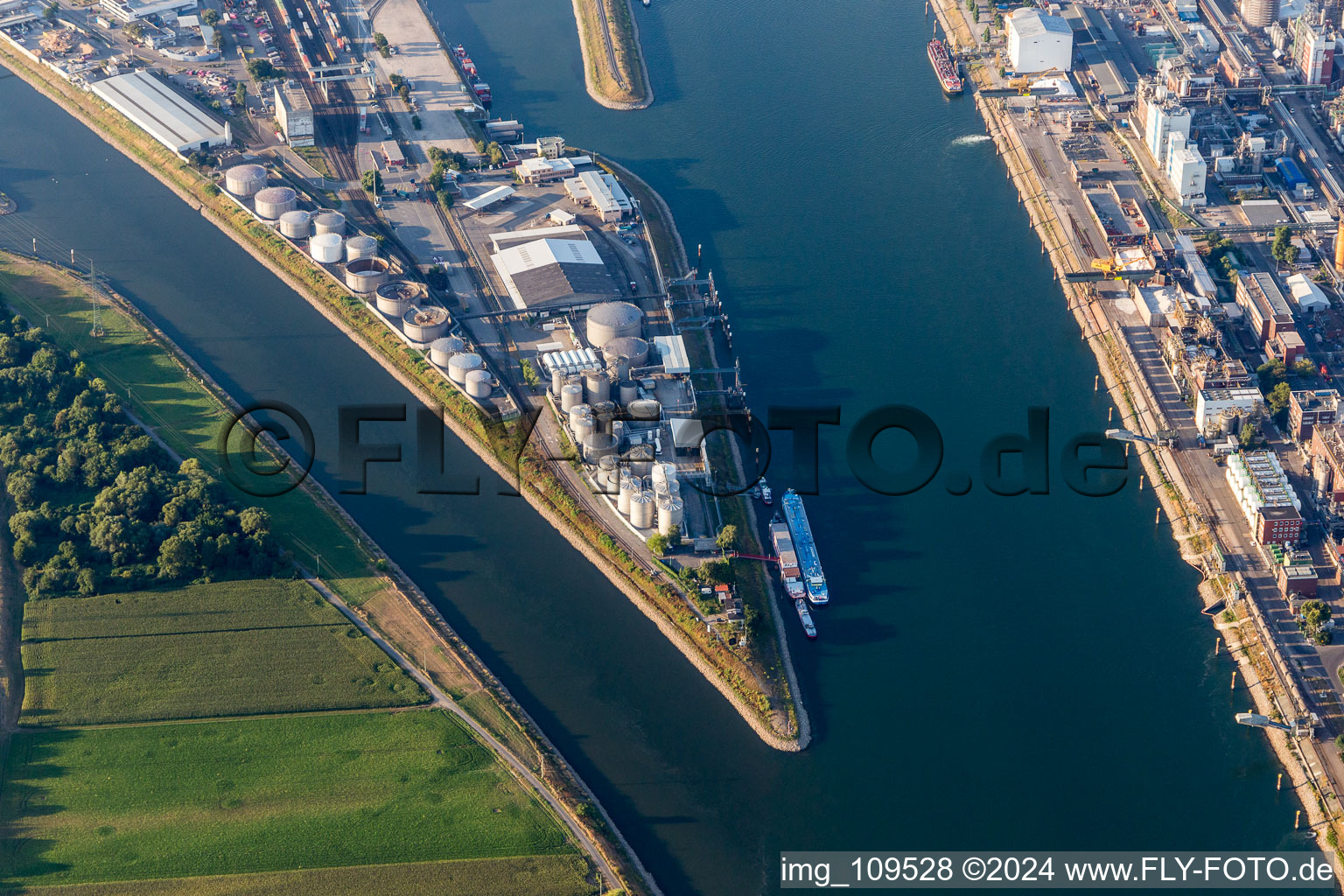 Neckarspitze Mühlauhafen in the district Innenstadt in Mannheim in the state Baden-Wuerttemberg, Germany