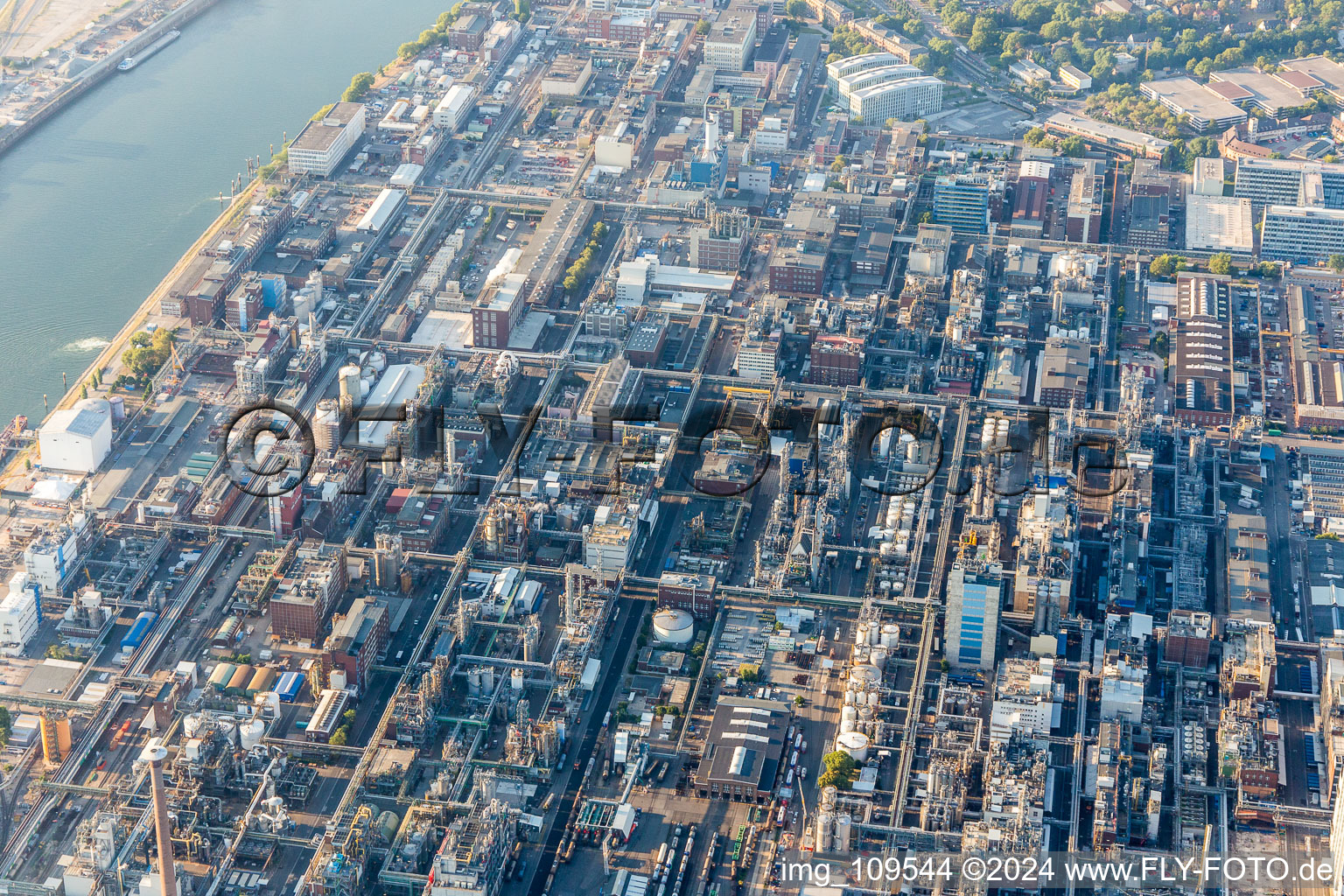 Aerial photograpy of District BASF in Ludwigshafen am Rhein in the state Rhineland-Palatinate, Germany