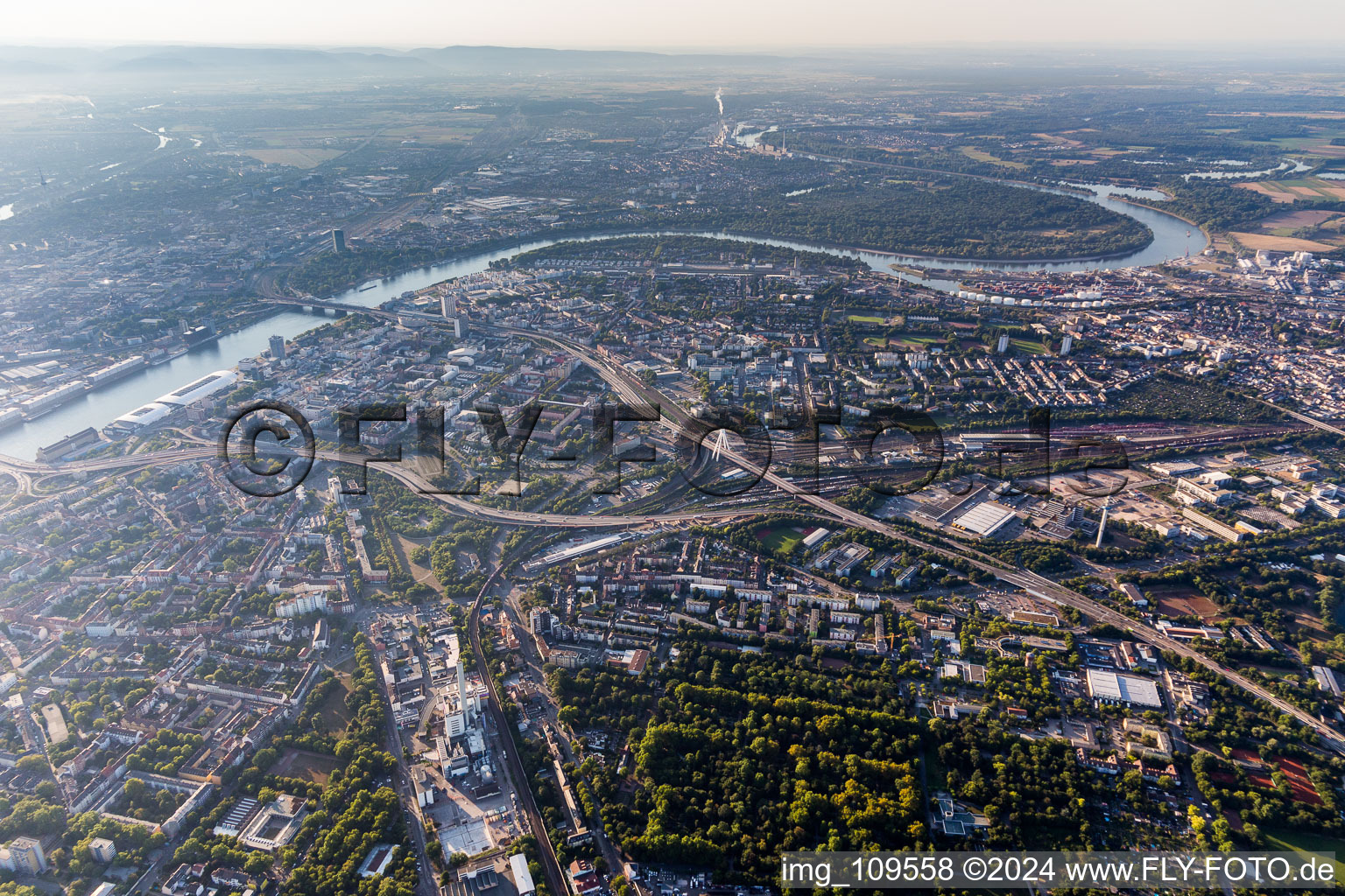 City area and inner city area in Ludwigshafen am Rhein in the state Rhineland-Palatinate, Germany