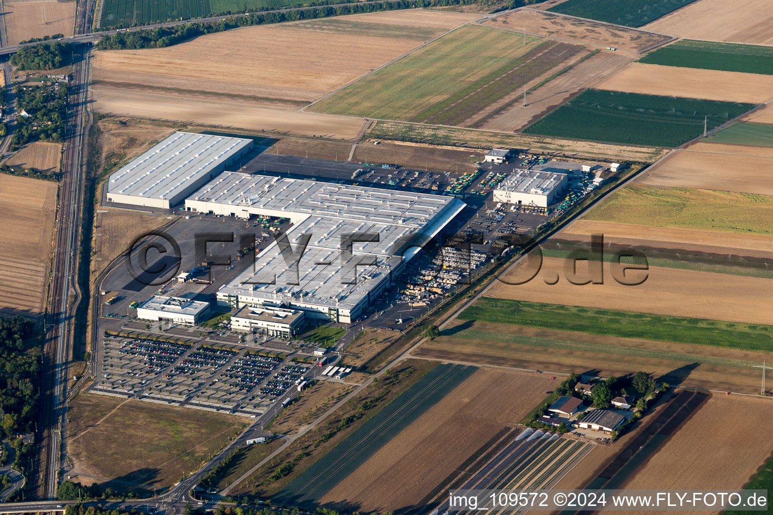 Buildings and production halls on the vehicle construction site of Joseph Voegele AG in Ludwigshafen am Rhein in the state Rhineland-Palatinate, Germany