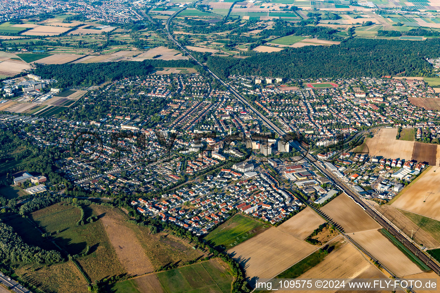 Aerial photograpy of Limburgerhof in the state Rhineland-Palatinate, Germany