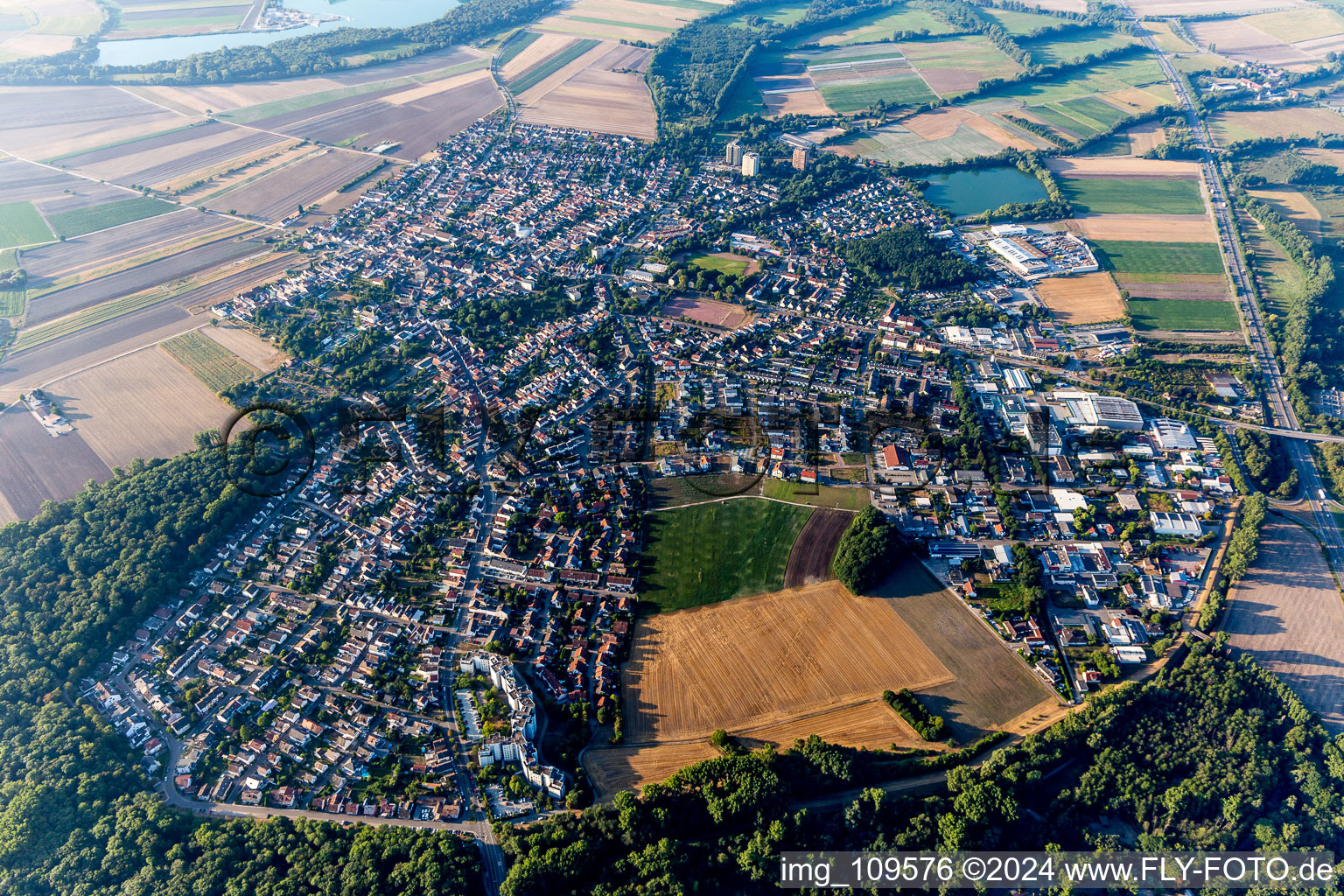 Neuhofen in the state Rhineland-Palatinate, Germany seen from above