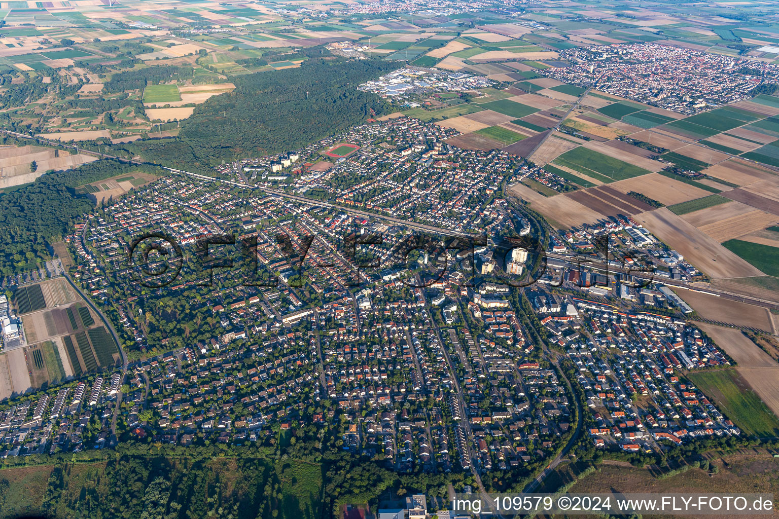 Oblique view of Limburgerhof in the state Rhineland-Palatinate, Germany