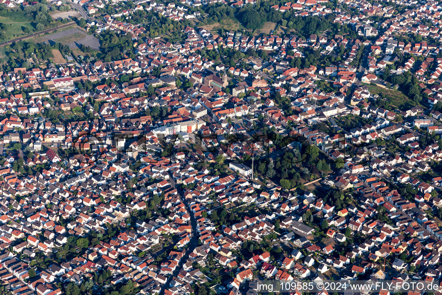 City view on down town in Schifferstadt in the state Rhineland-Palatinate, Germany