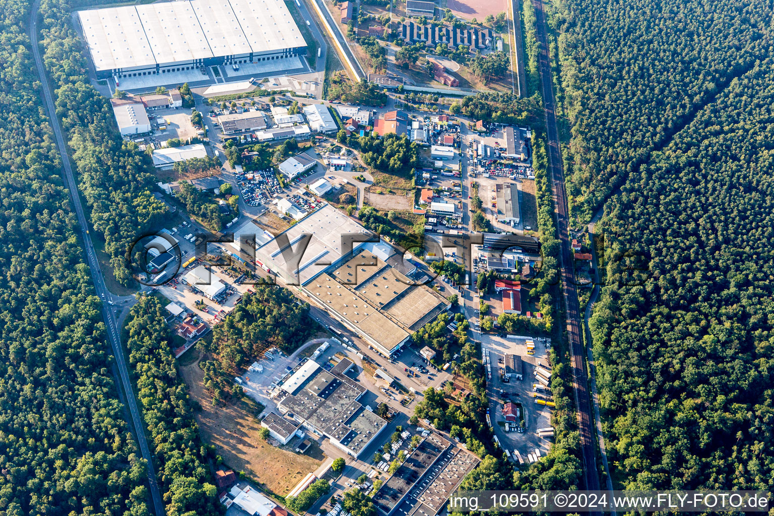 Schifferstadt in the state Rhineland-Palatinate, Germany seen from a drone