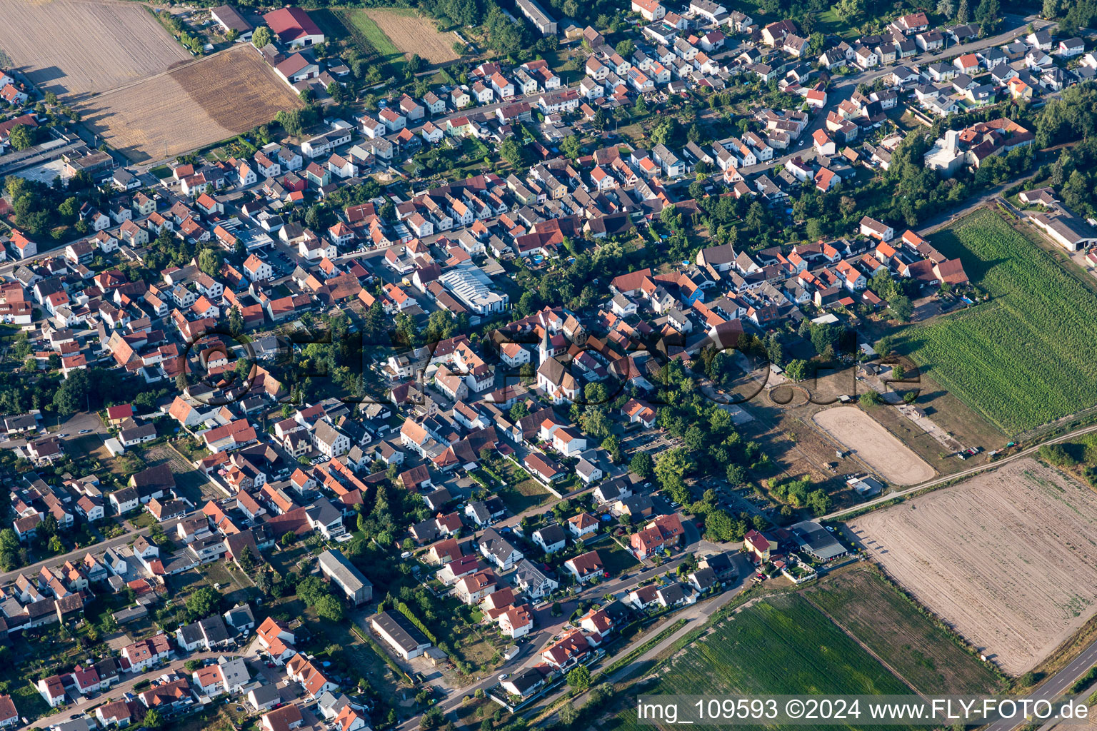 Hanhofen in the state Rhineland-Palatinate, Germany from above