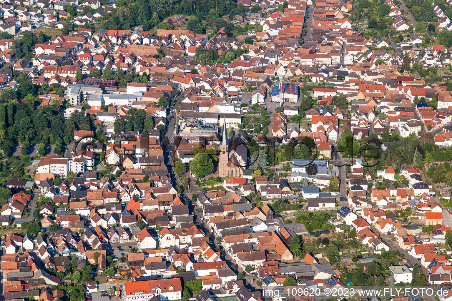 District Herxheim in Herxheim bei Landau in the state Rhineland-Palatinate, Germany seen from above