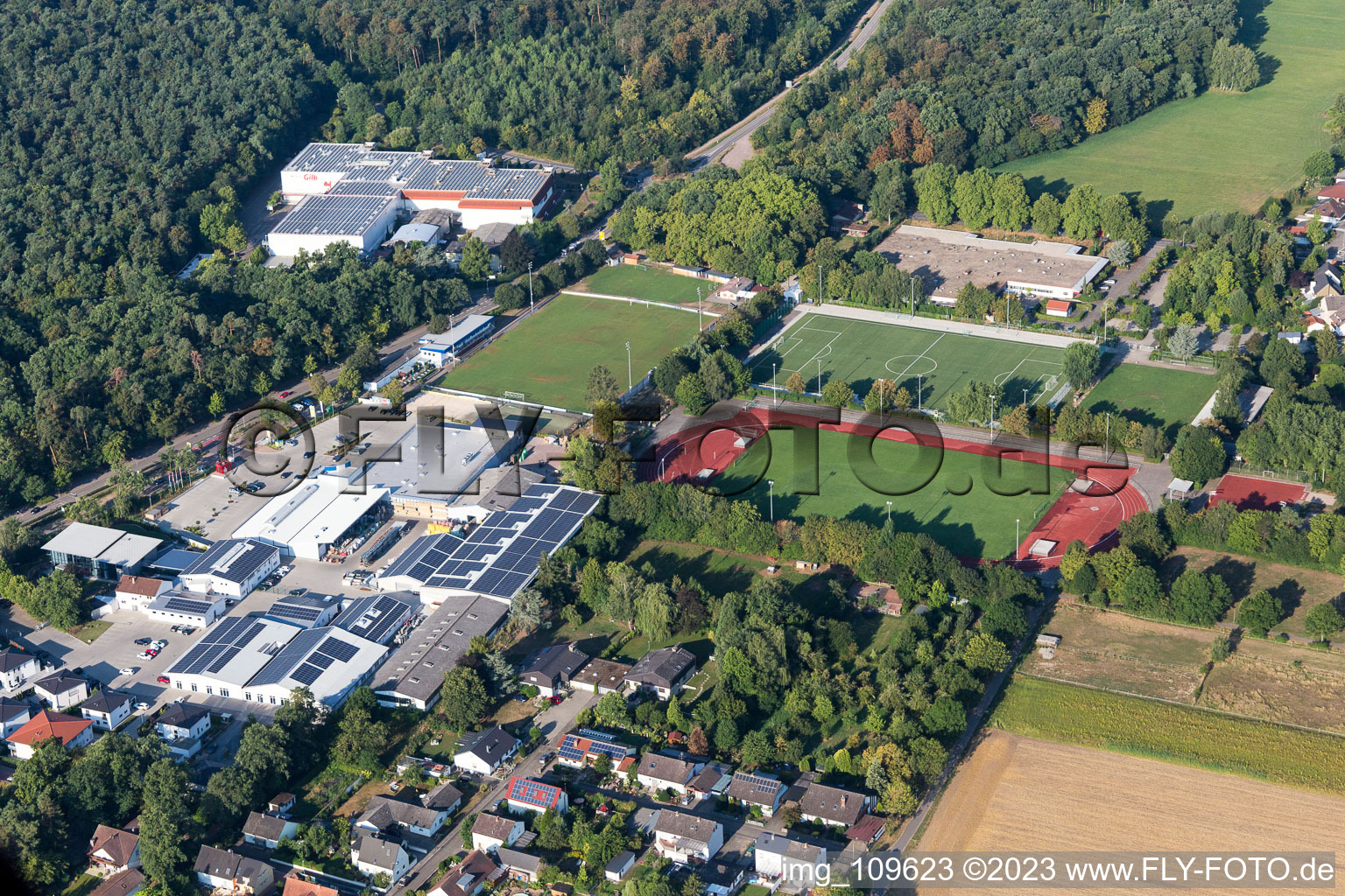 District Herxheim in Herxheim bei Landau in the state Rhineland-Palatinate, Germany viewn from the air