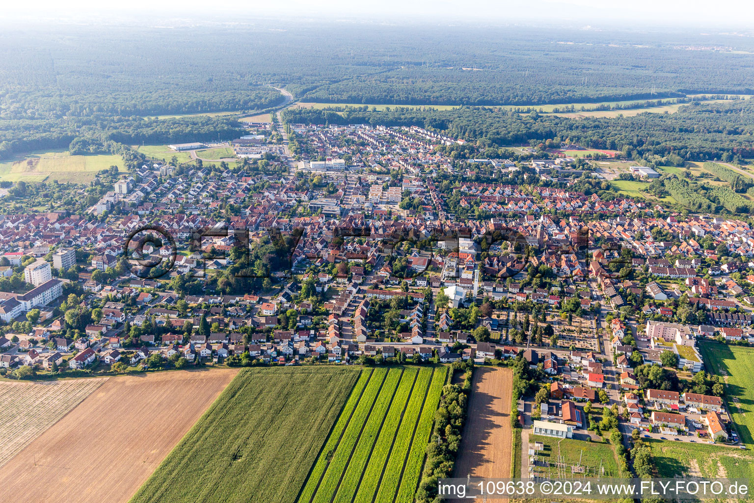 Aerial photograpy of Kandel in the state Rhineland-Palatinate, Germany