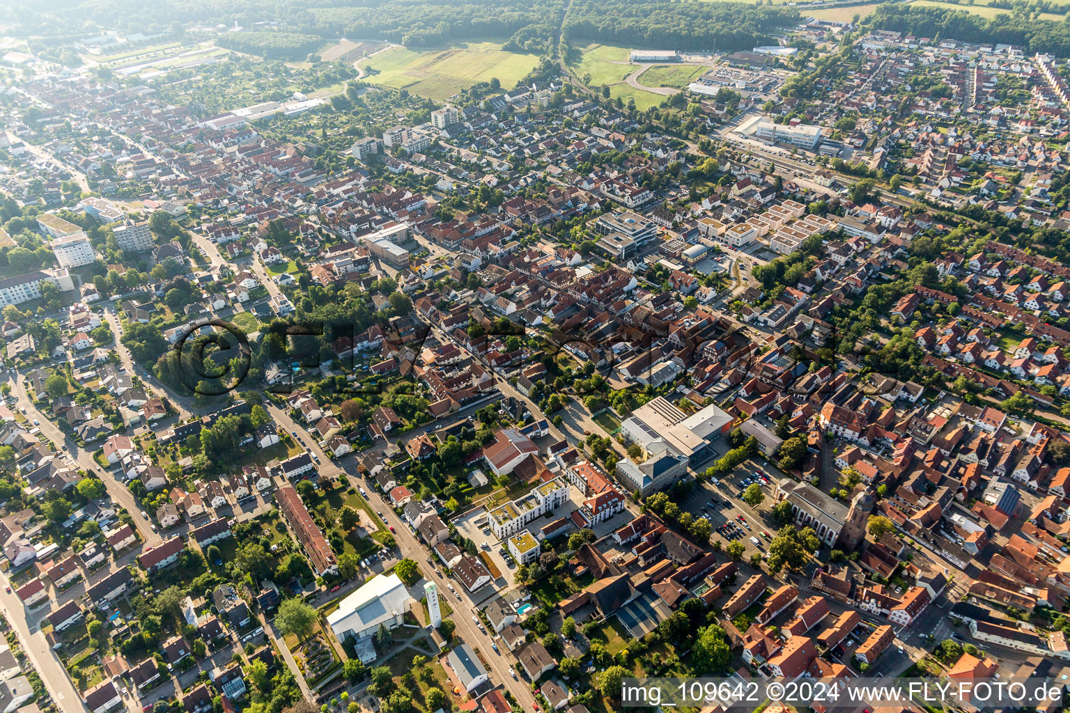 Kandel in the state Rhineland-Palatinate, Germany seen from above