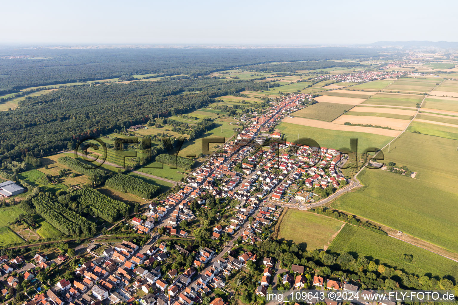 Saarstr in Kandel in the state Rhineland-Palatinate, Germany from above