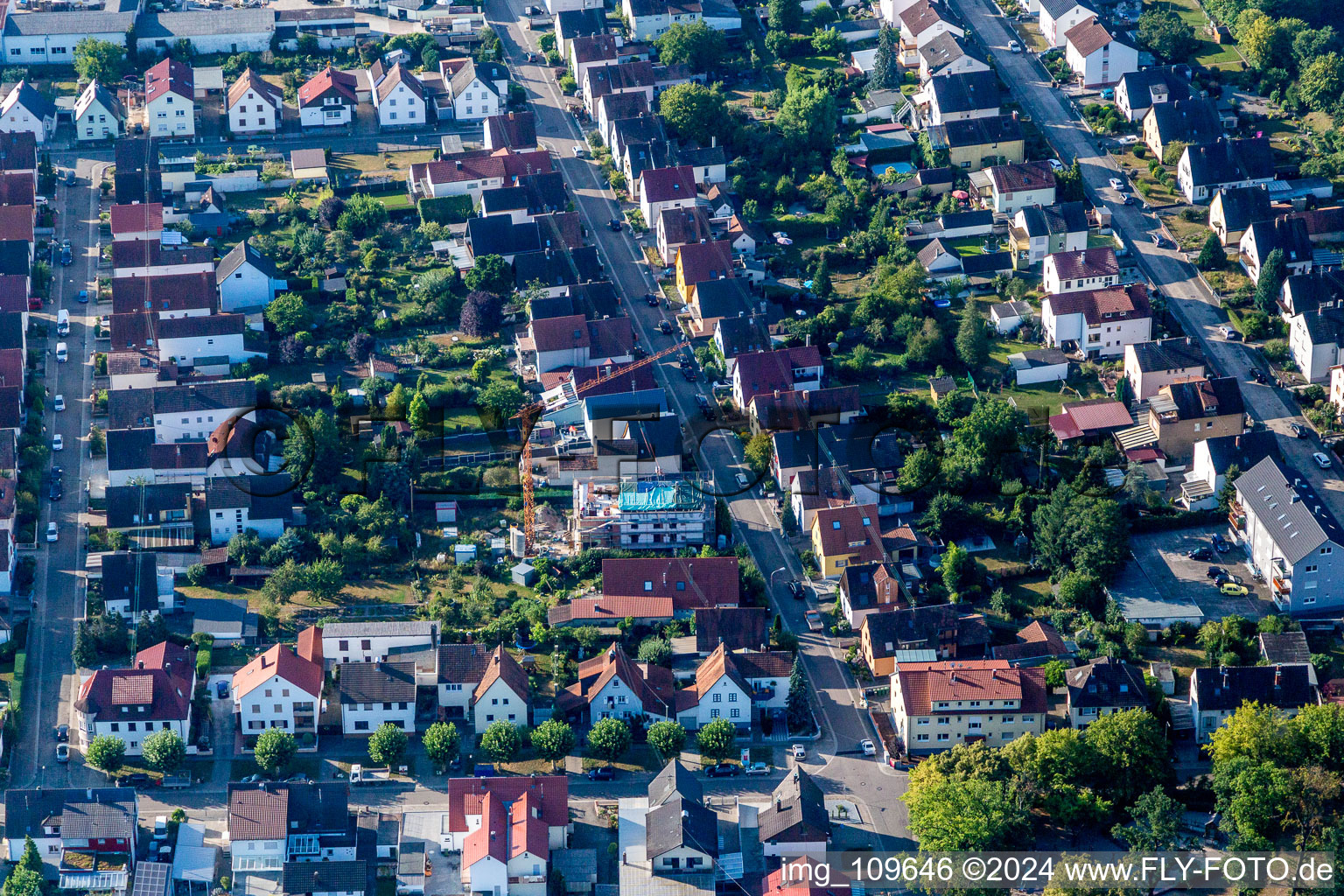 Settlement in Kandel in the state Rhineland-Palatinate, Germany from the drone perspective