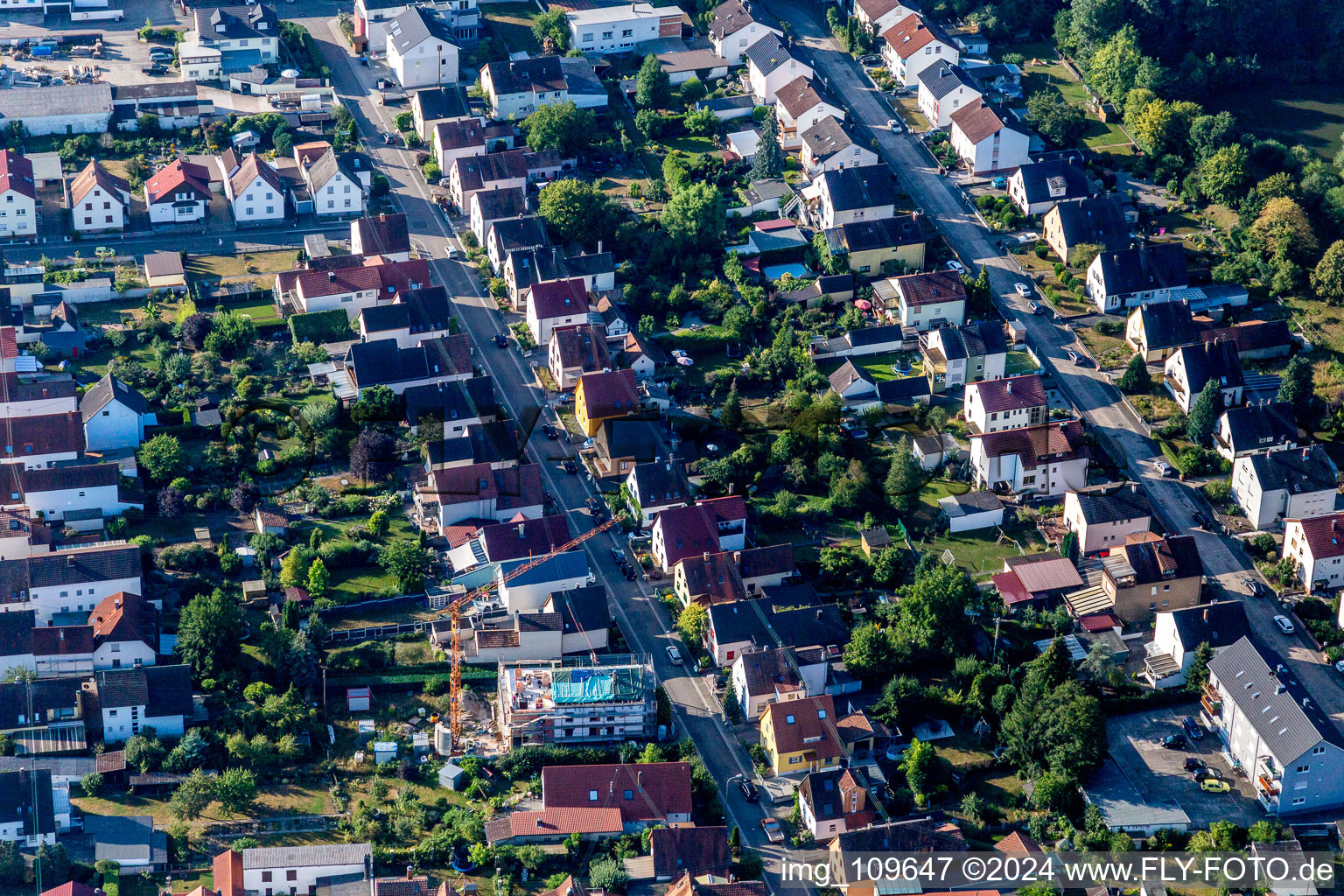 Settlement in Kandel in the state Rhineland-Palatinate, Germany from a drone