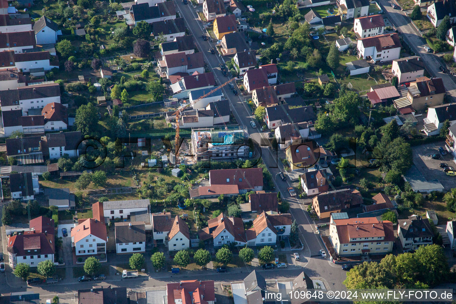 Settlement in Kandel in the state Rhineland-Palatinate, Germany seen from a drone