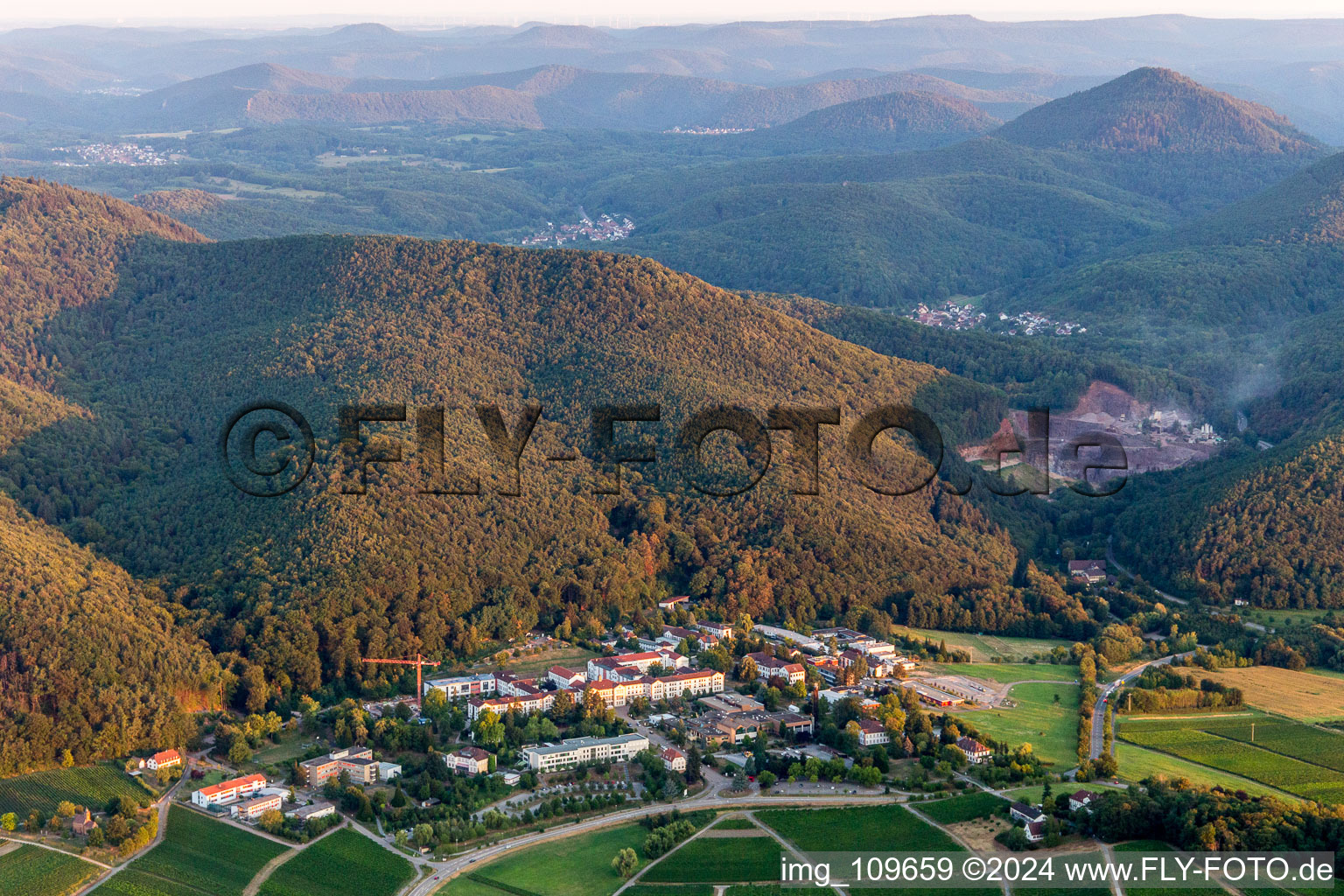 Oblique view of Klingenmünster in the state Rhineland-Palatinate, Germany