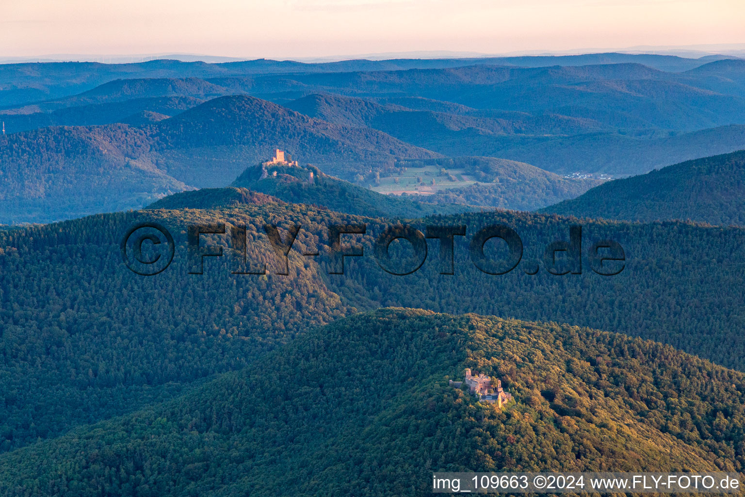 View of the Trifels in Leinsweiler in the state Rhineland-Palatinate, Germany