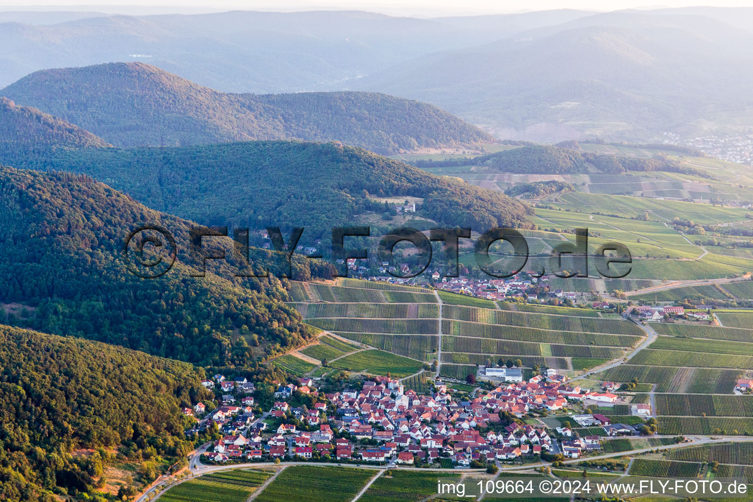 Klingenmünster in the state Rhineland-Palatinate, Germany out of the air