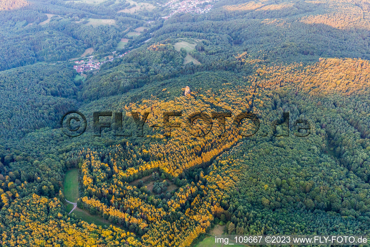 Waldhambach in the state Rhineland-Palatinate, Germany from above