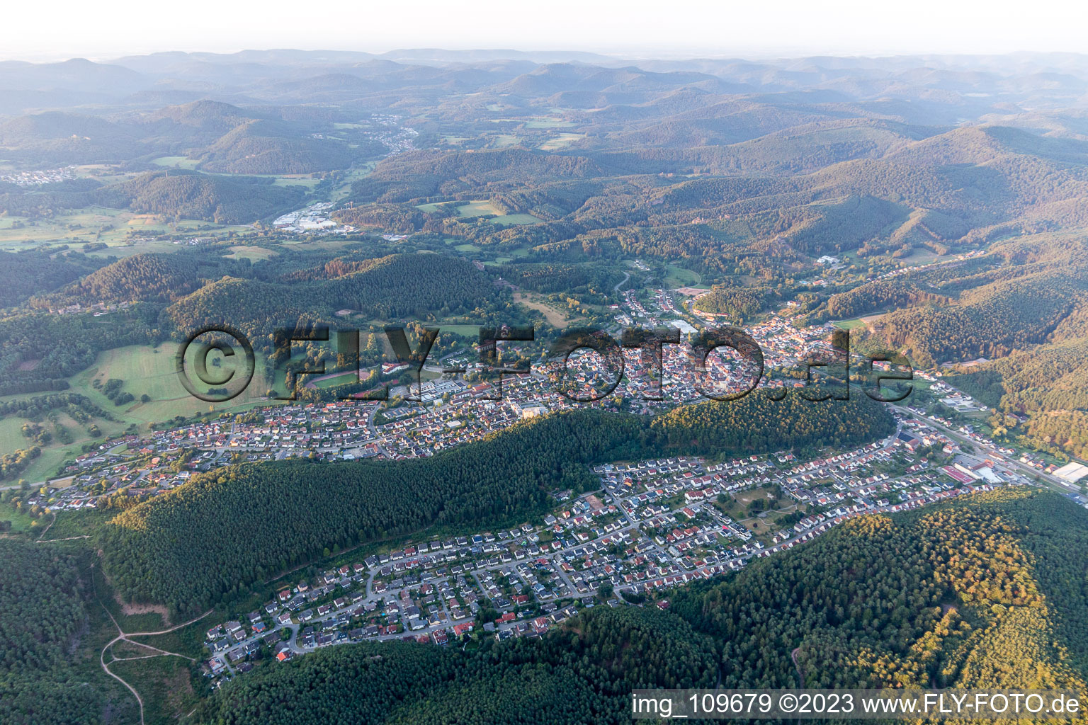 Aerial photograpy of Dahn in the state Rhineland-Palatinate, Germany