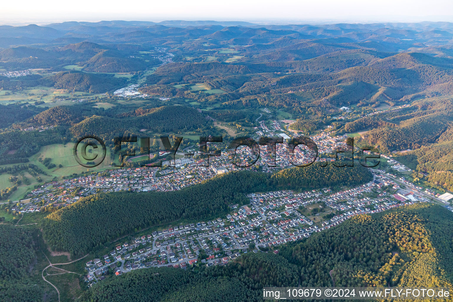 Aerial photograpy of Dahn in the state Rhineland-Palatinate, Germany