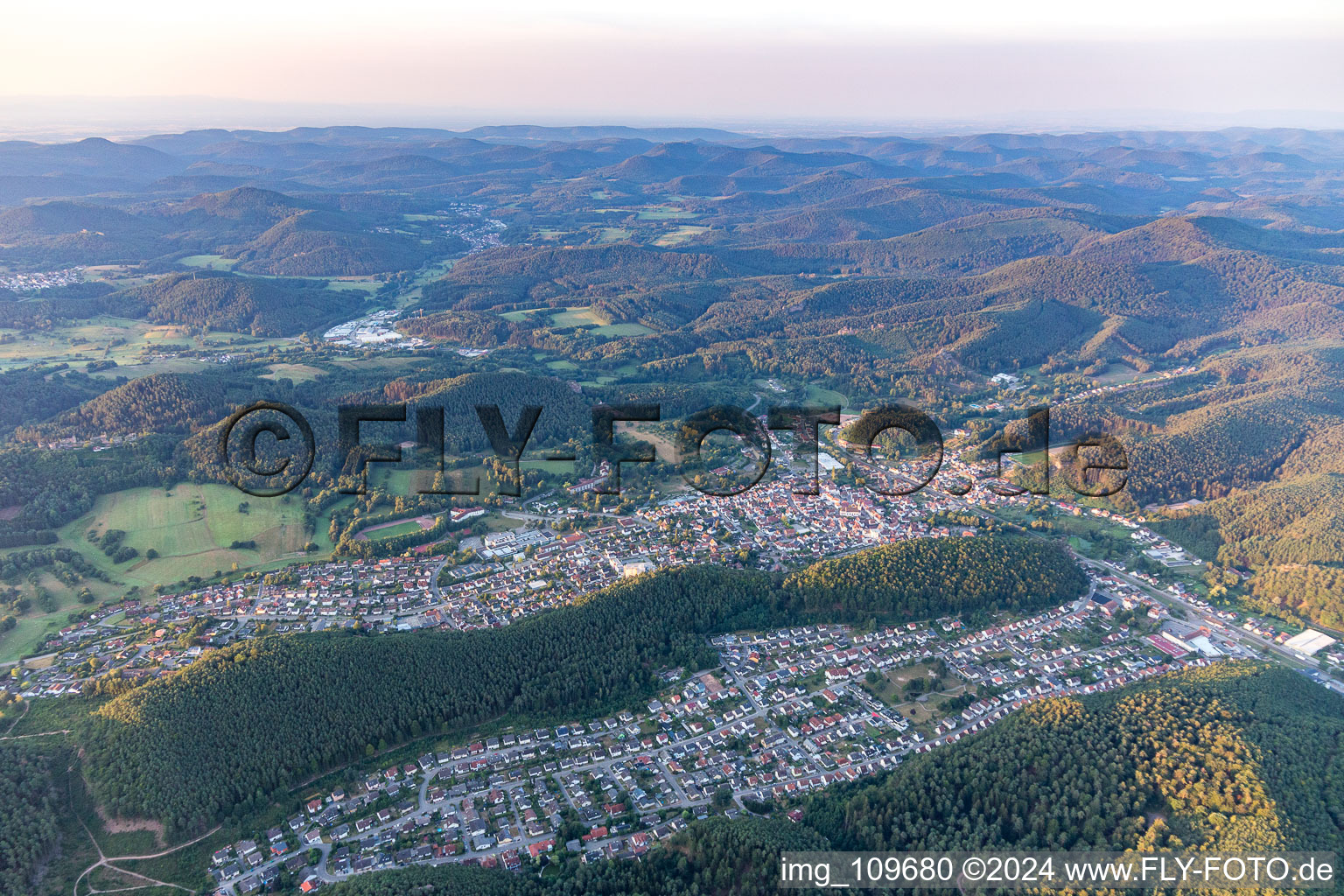 Oblique view of Dahn in the state Rhineland-Palatinate, Germany