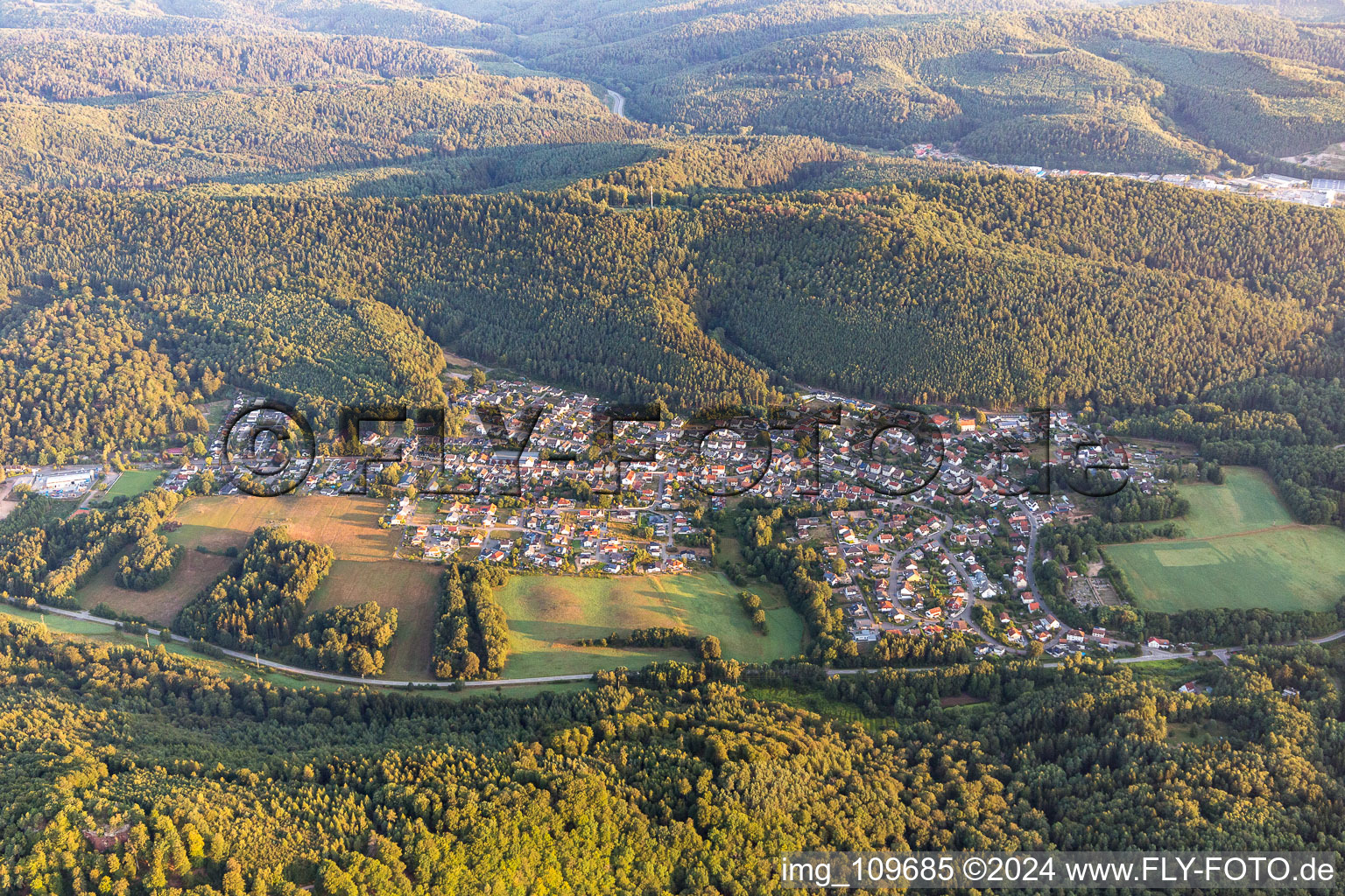 Aerial photograpy of Ruppertsweiler in the state Rhineland-Palatinate, Germany