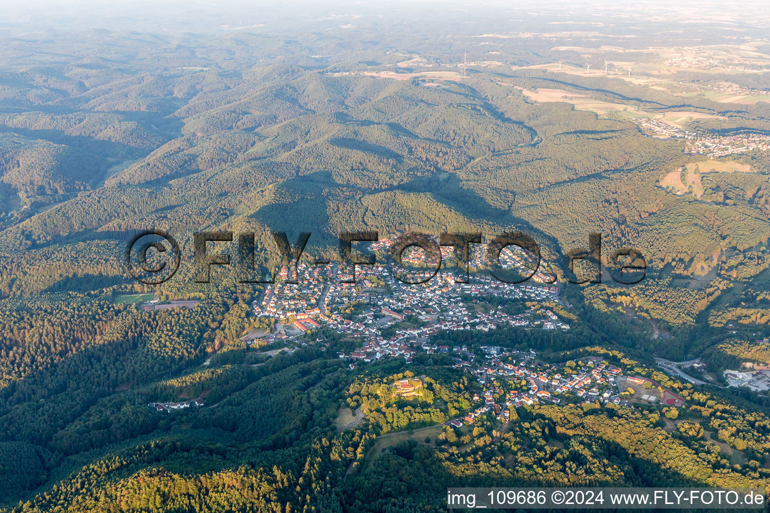 Oblique view of Ruppertsweiler in the state Rhineland-Palatinate, Germany