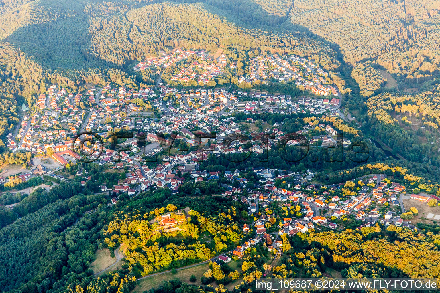 Ruppertsweiler in the state Rhineland-Palatinate, Germany from above