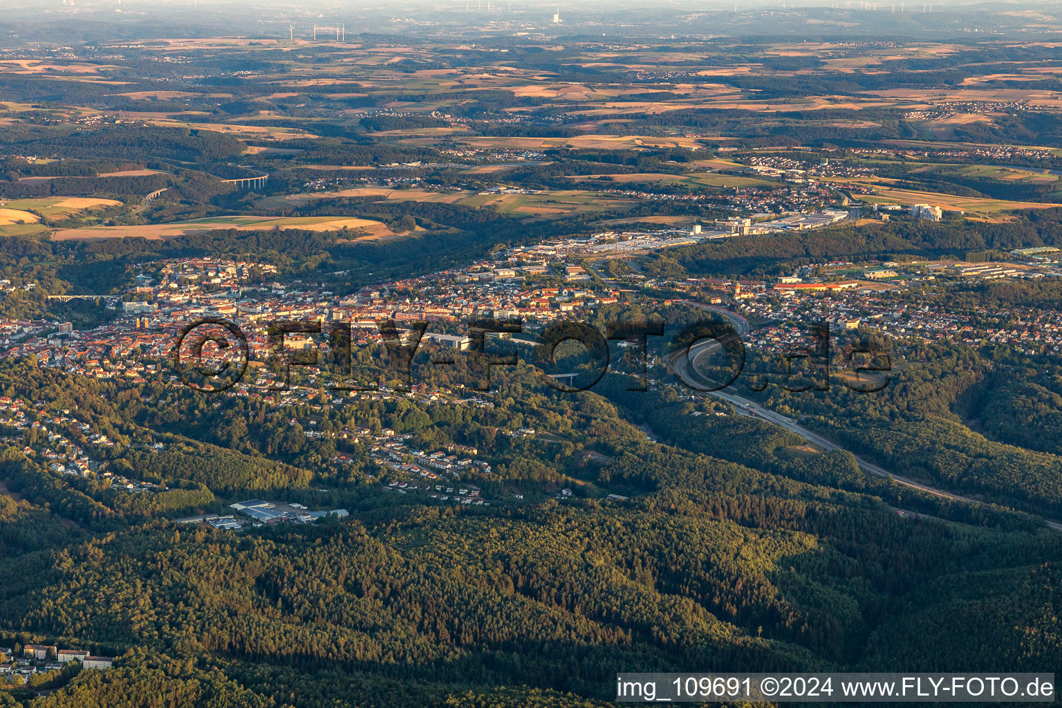 Aerial view of Pirmasens in the state Rhineland-Palatinate, Germany