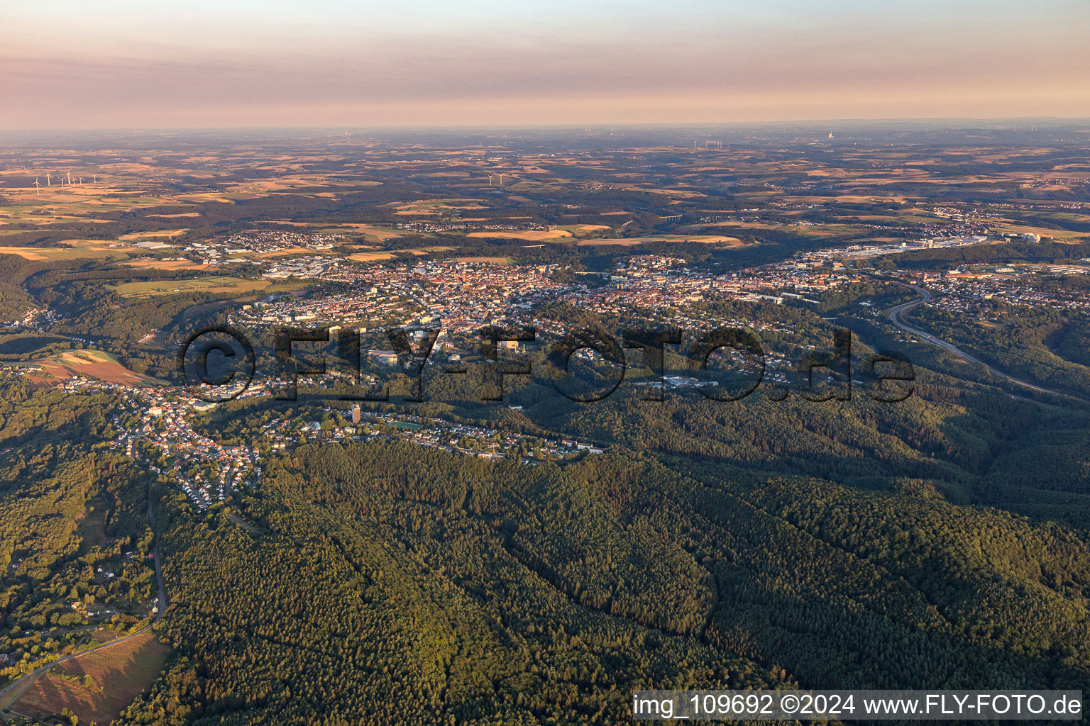 Aerial view of District Ruhbank in Pirmasens in the state Rhineland-Palatinate, Germany