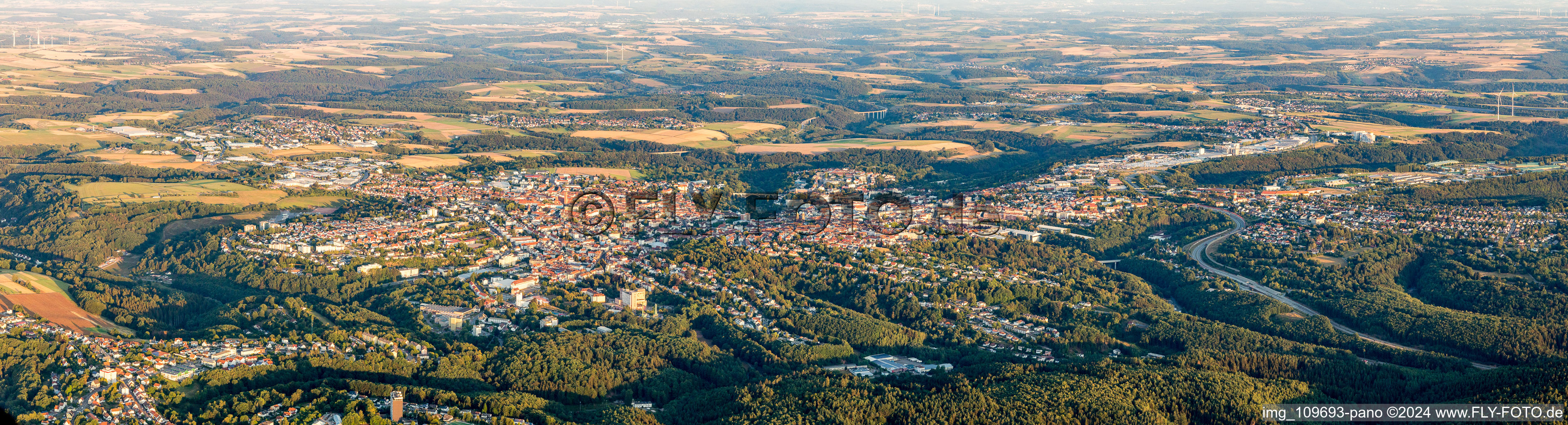 Aerial view of Panorama in Lemberg in the state Rhineland-Palatinate, Germany