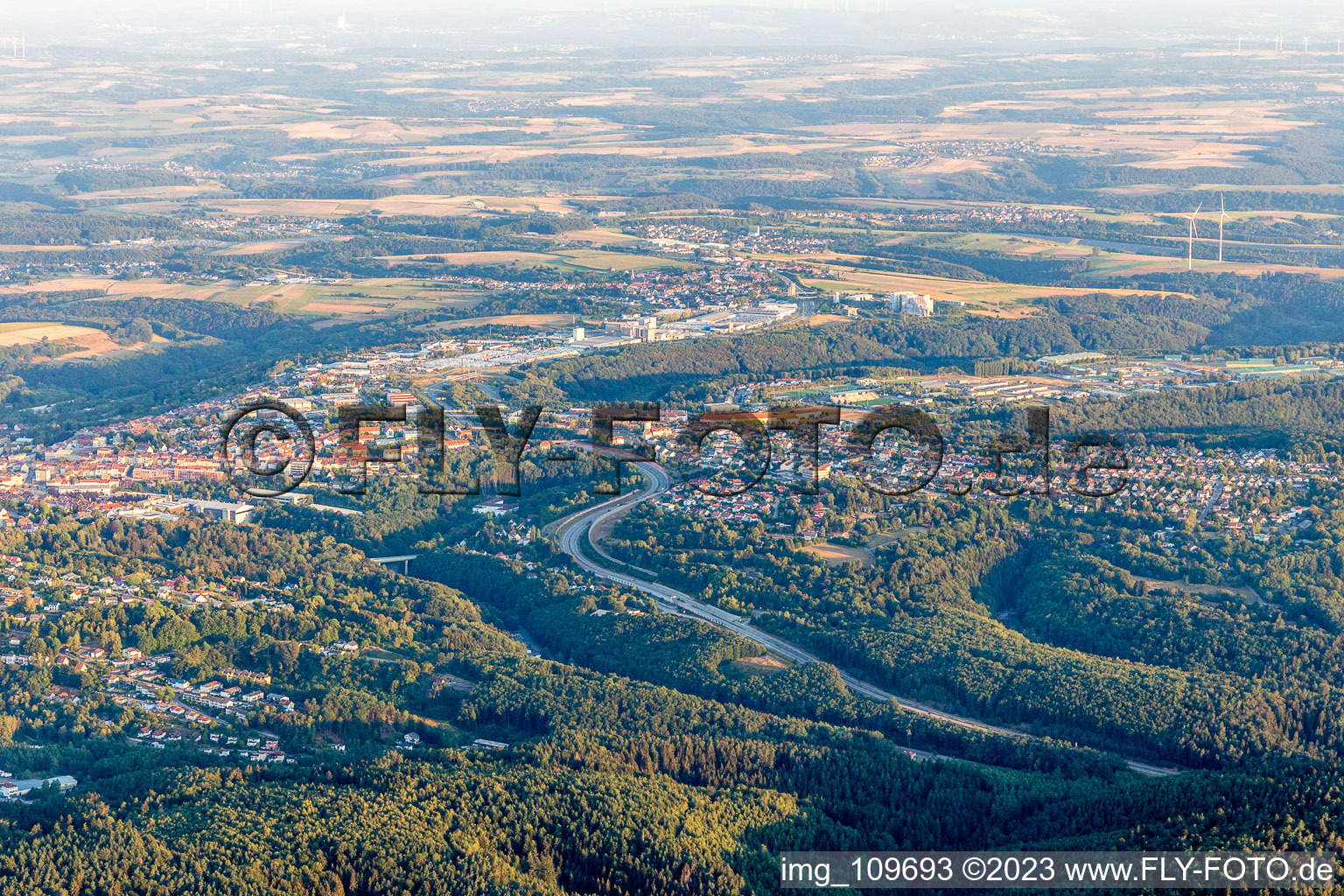 Pirmasens in the state Rhineland-Palatinate, Germany from above