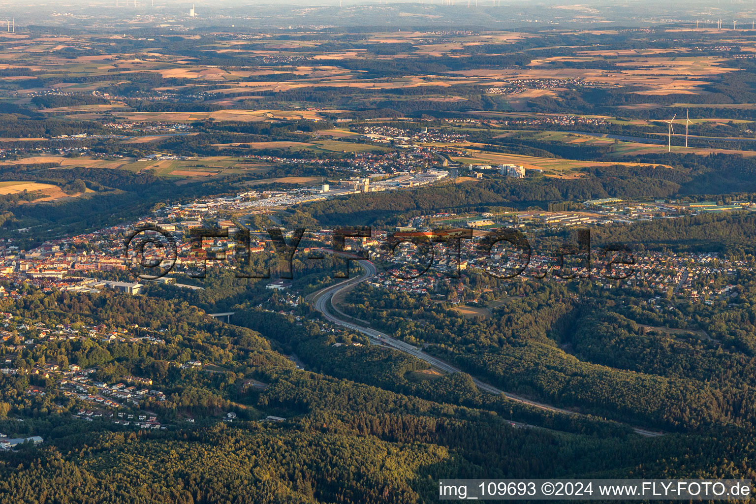 Pirmasens in the state Rhineland-Palatinate, Germany from above