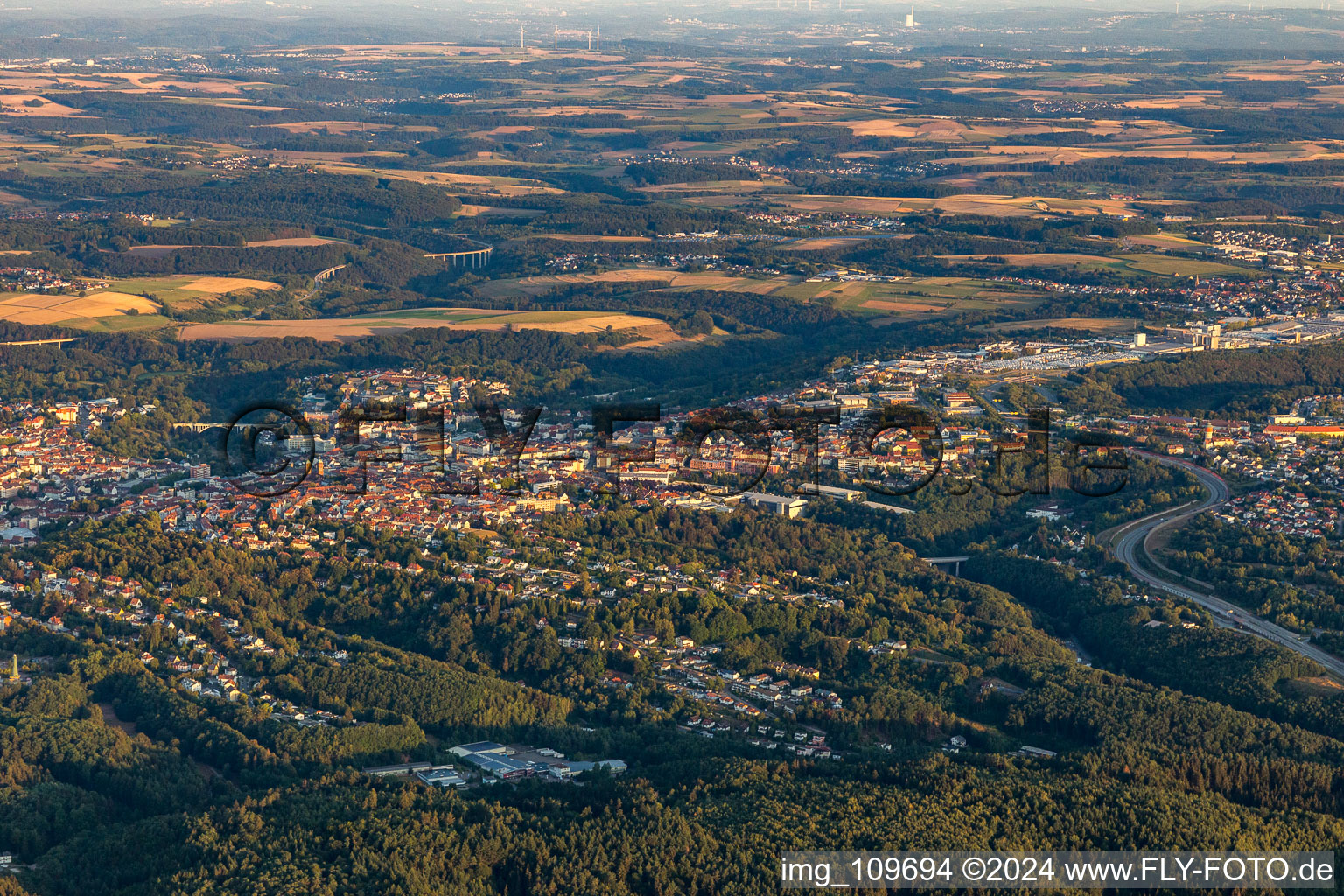 Oblique view of Pirmasens in the state Rhineland-Palatinate, Germany