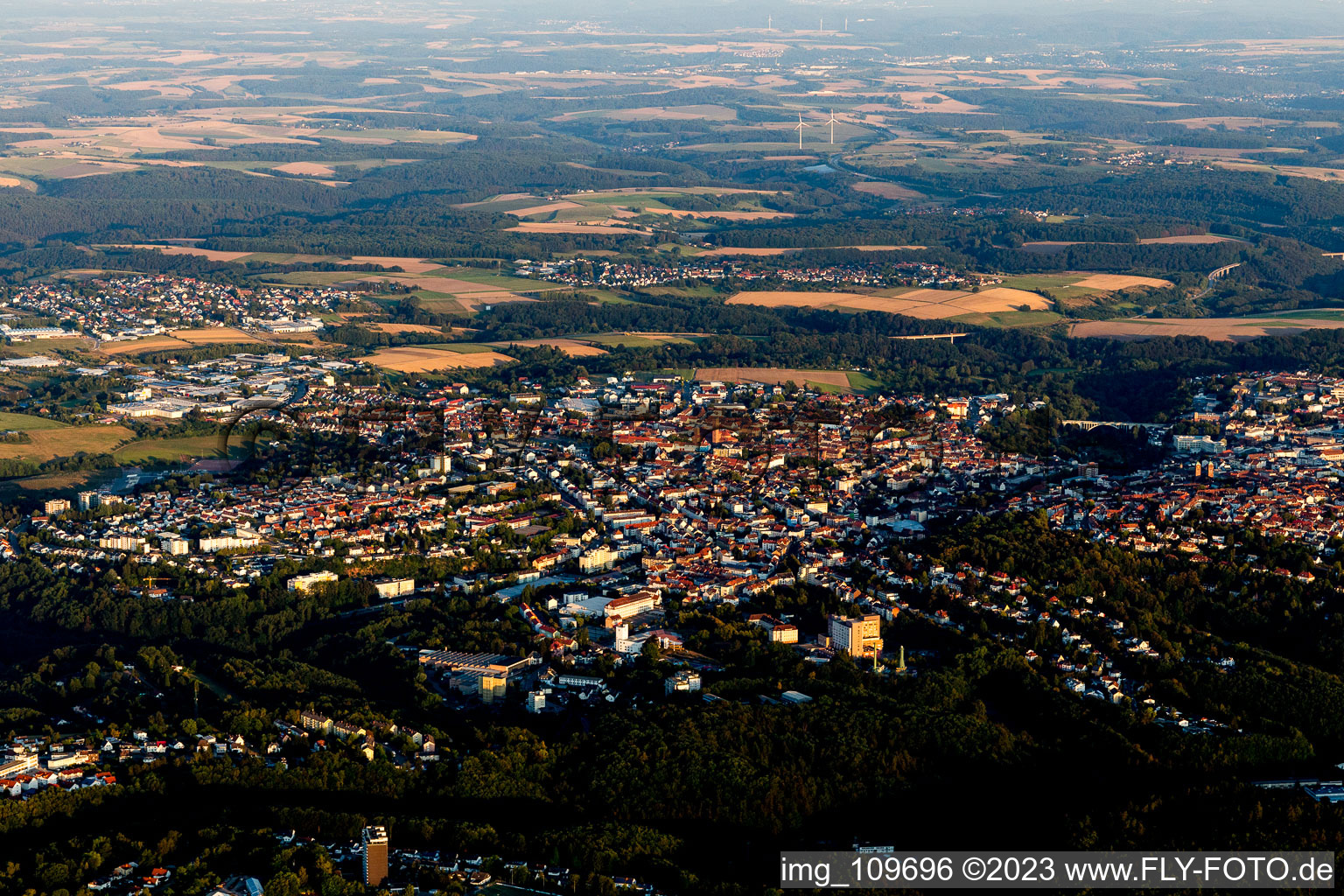 Pirmasens in the state Rhineland-Palatinate, Germany from the plane