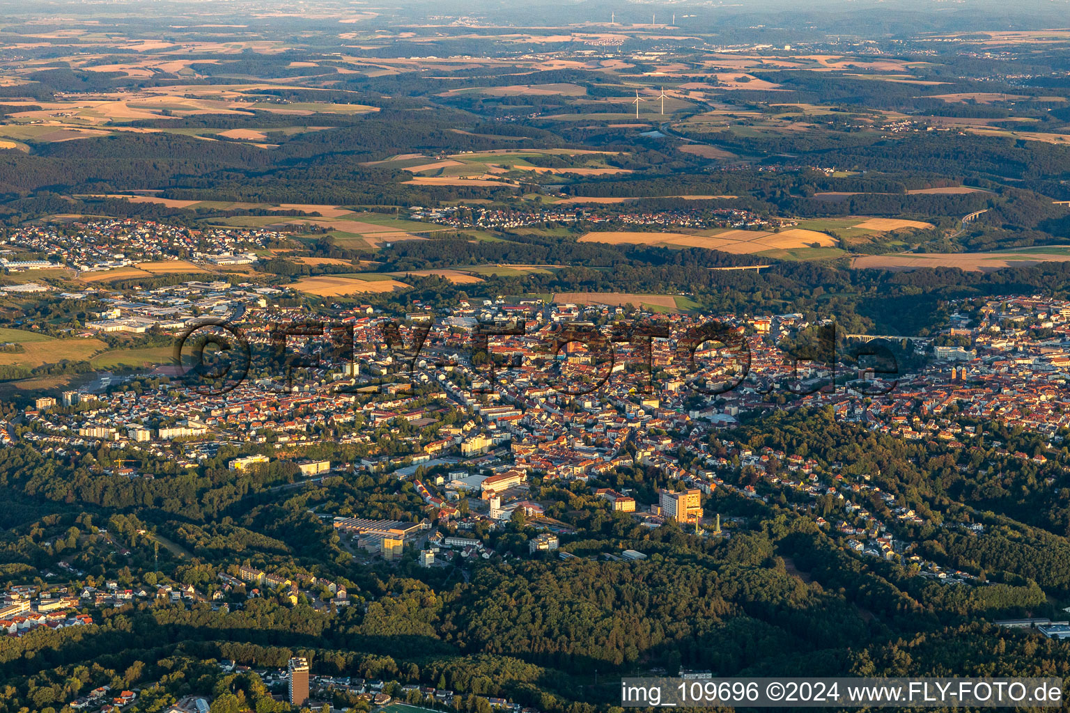 Pirmasens in the state Rhineland-Palatinate, Germany from the plane