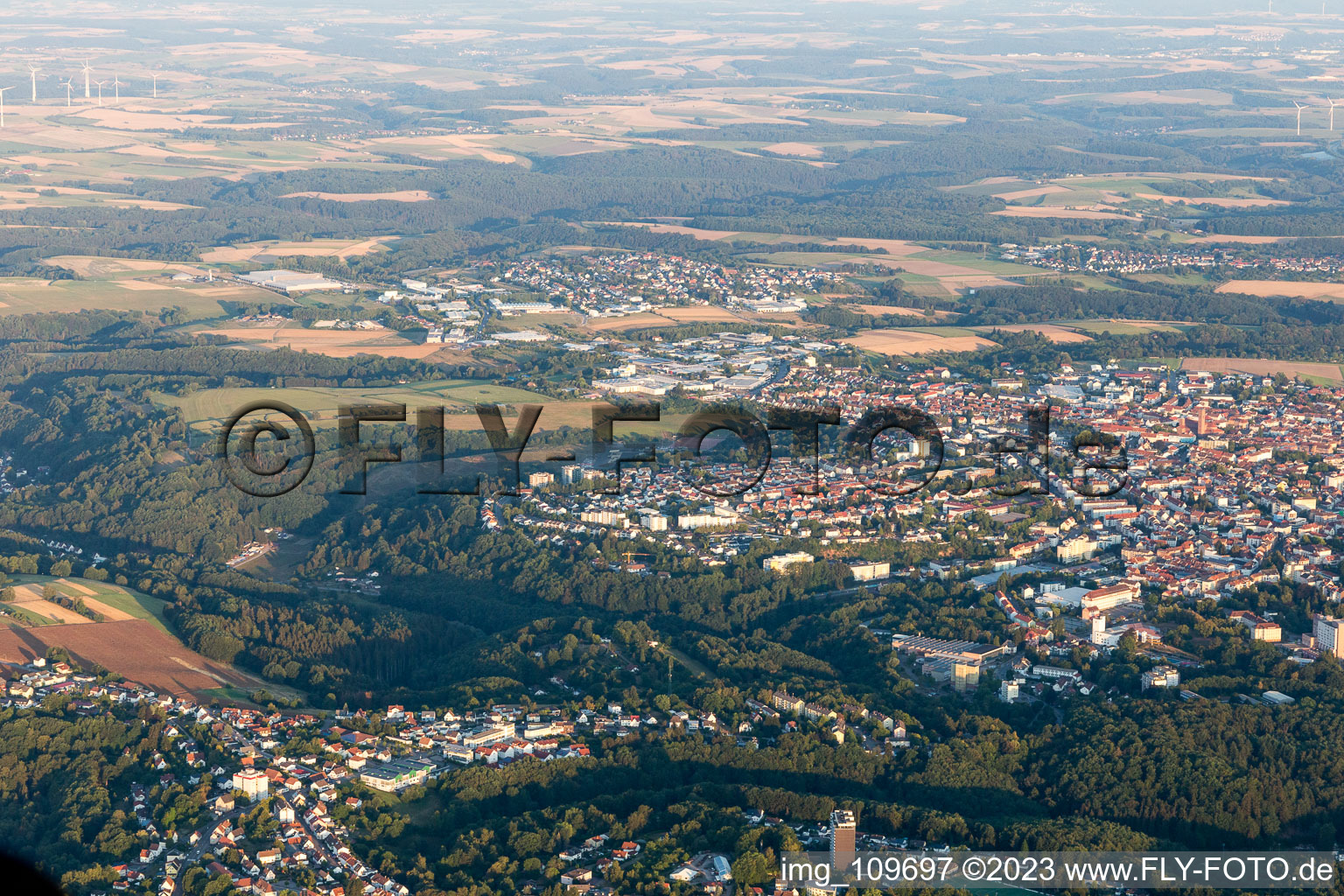 Bird's eye view of Pirmasens in the state Rhineland-Palatinate, Germany
