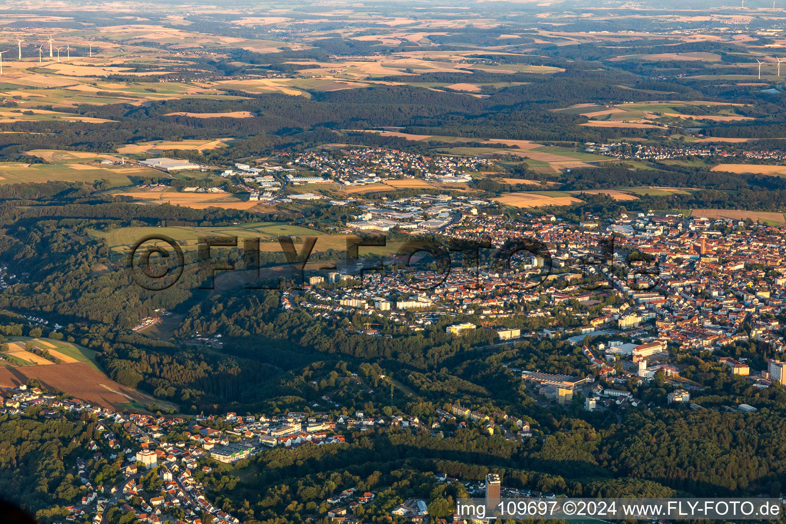 Bird's eye view of Pirmasens in the state Rhineland-Palatinate, Germany