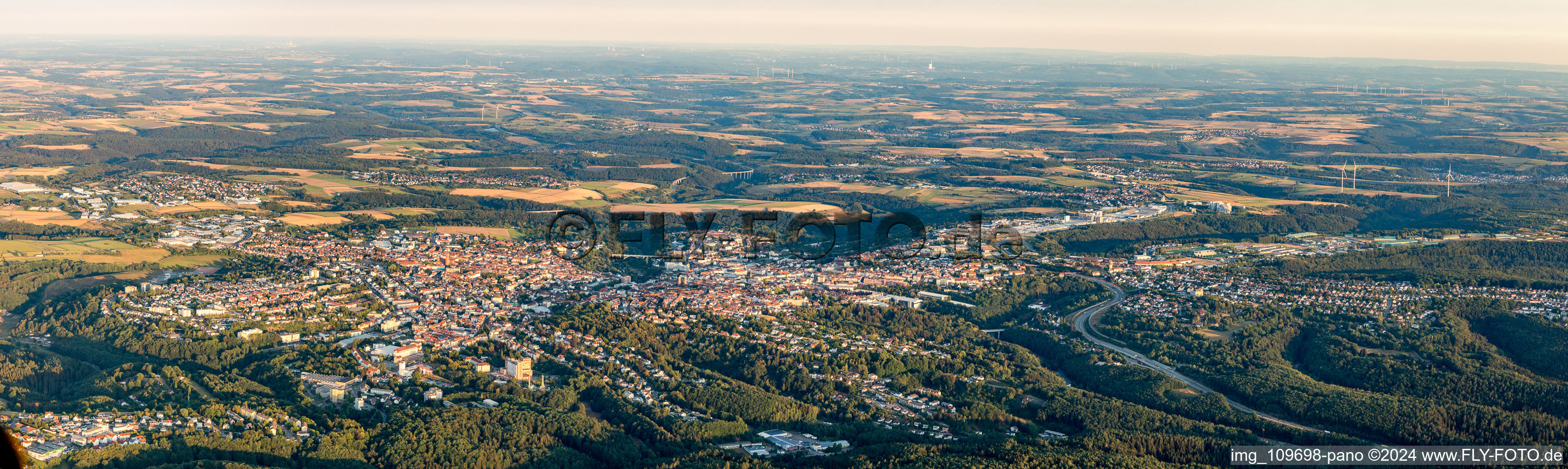Aerial photograpy of Panorama in Pirmasens in the state Rhineland-Palatinate, Germany