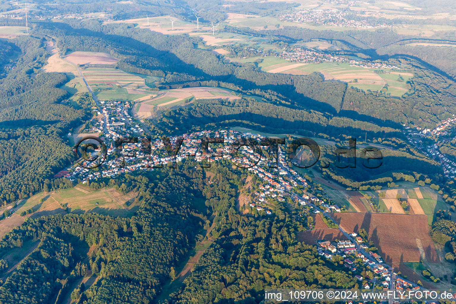 From northeast in the district Erlenbrunn in Pirmasens in the state Rhineland-Palatinate, Germany