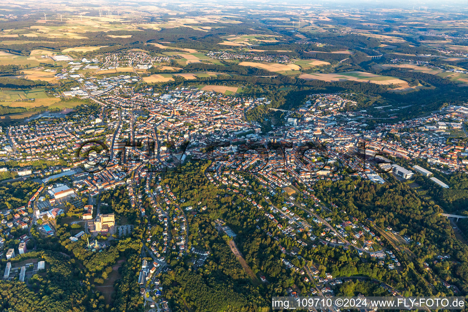 Aerial view of Pirmasens in the state Rhineland-Palatinate, Germany