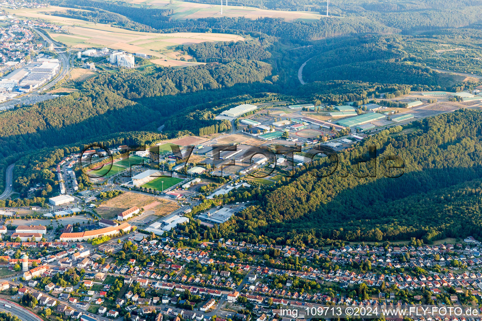 Building complex of the former US- then German army - Bundeswehr military barracks Husterhoehe in Pirmasens in the state Rhineland-Palatinate, Germany